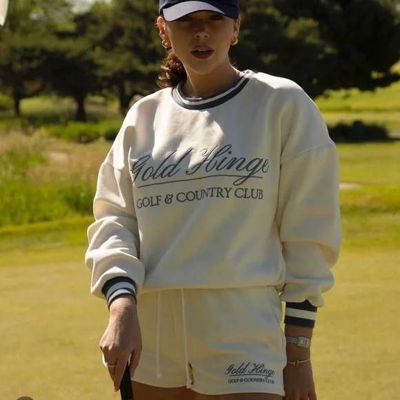 Gold Hinge Country Club Wide Band Sweat Shorts Size XS - Picture 4 of 16